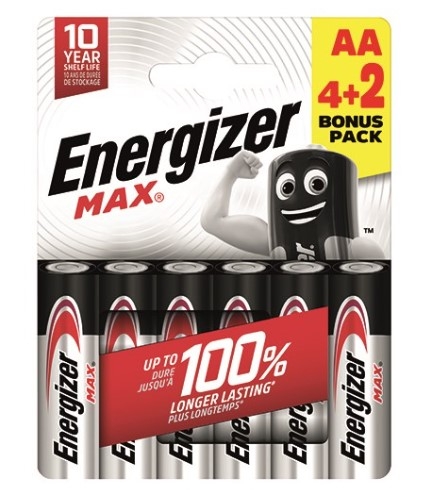 ENERGIZER MAX AA 4+2 PK FREE BATTS