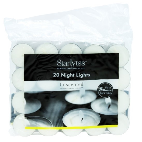 STARLYTE NIGHTLIGHT CANDL 8HR(20PK)