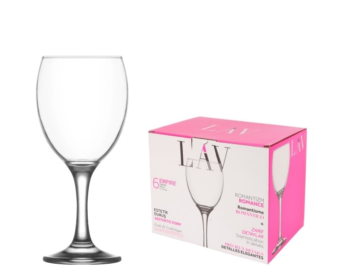 LAV RED WINE GLASSES 340ML 6PK