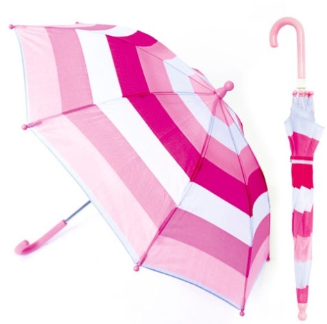 DRIZZLES KIDS PINK STRIPED UMBRELLA