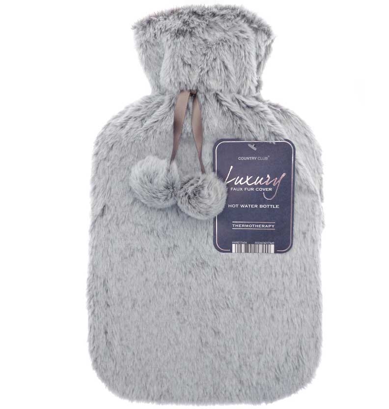 HOT WATER BOTTLE WITH FUR COVER