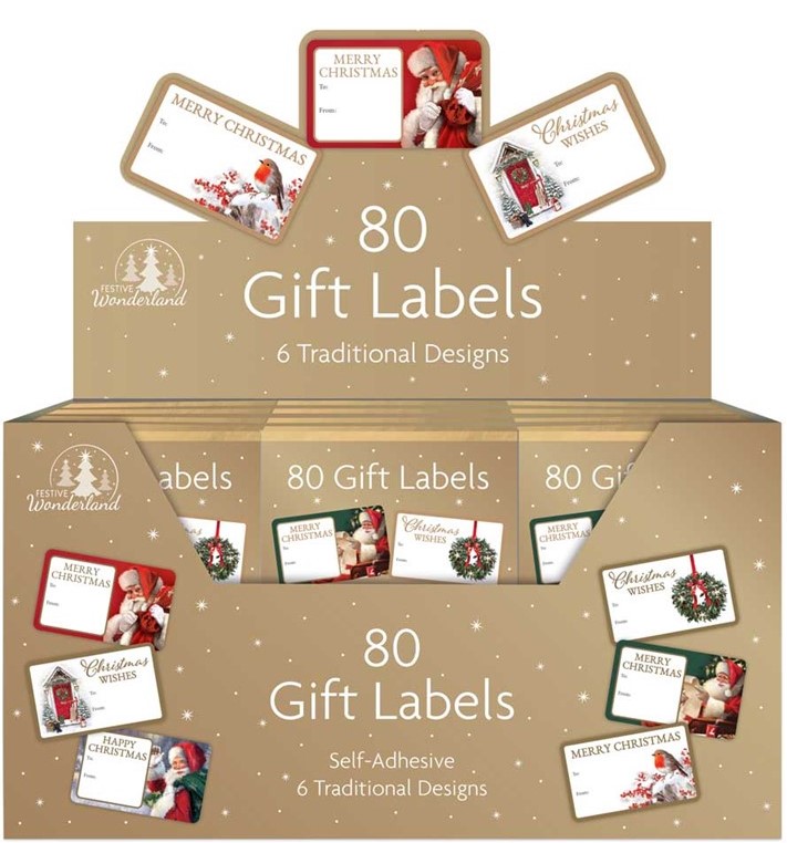 XMAS 80 PACK TRAD LABELS BOXED