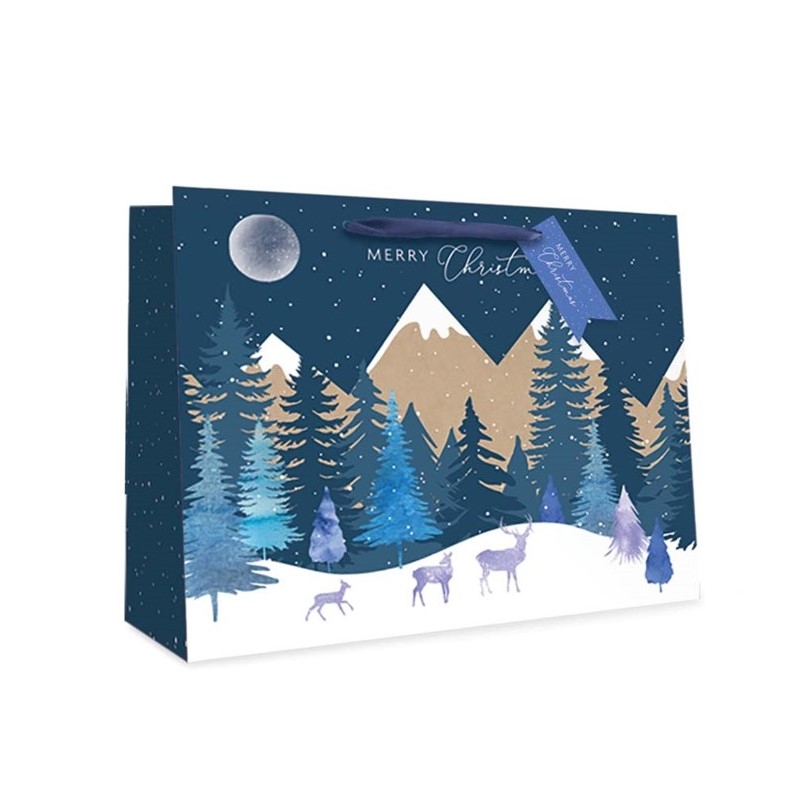 XMAS MIDNIGHT FOREST GIFT BAG L