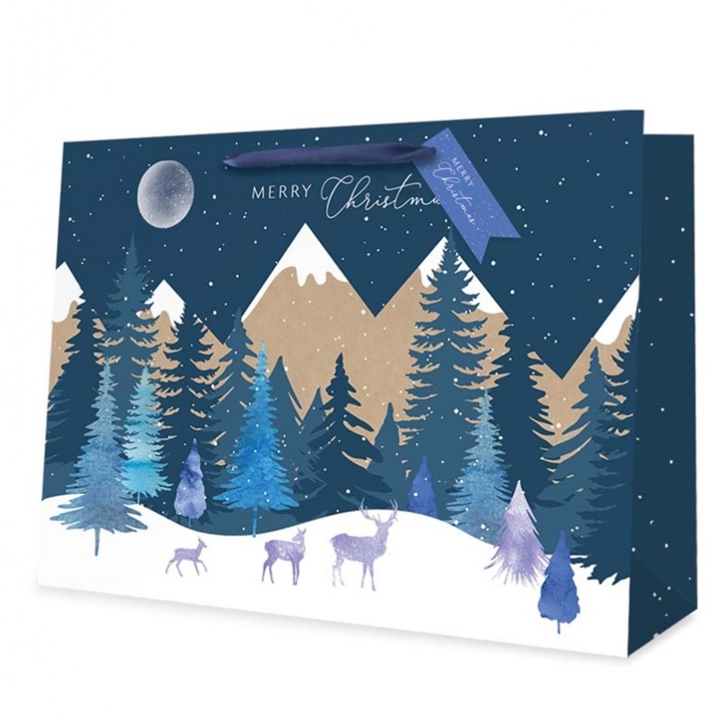 XMAS MIDNIGHT FOREST GIFT BAG XL